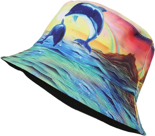 Chapeau bob – pour femme, à motifs, en coton