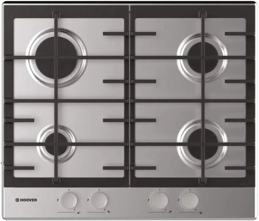 Table de cuisson à gaz Hoover 4 feux en fonte inox 60 cm