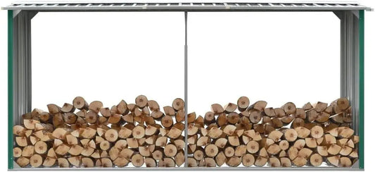 Abri de jardin en acier galvanisé pour stockage de bois - Disponible en vert, marron et anthracite