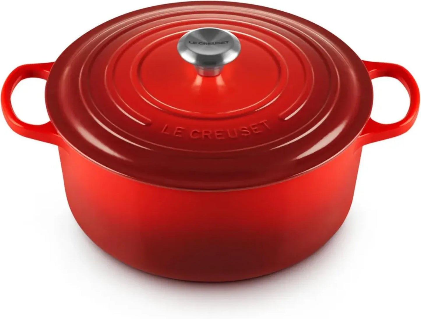 Le Creuset Cocotte en Fonte Émaillée Ronde avec Couvercle, 28 cm, 6,7 L, Cerise