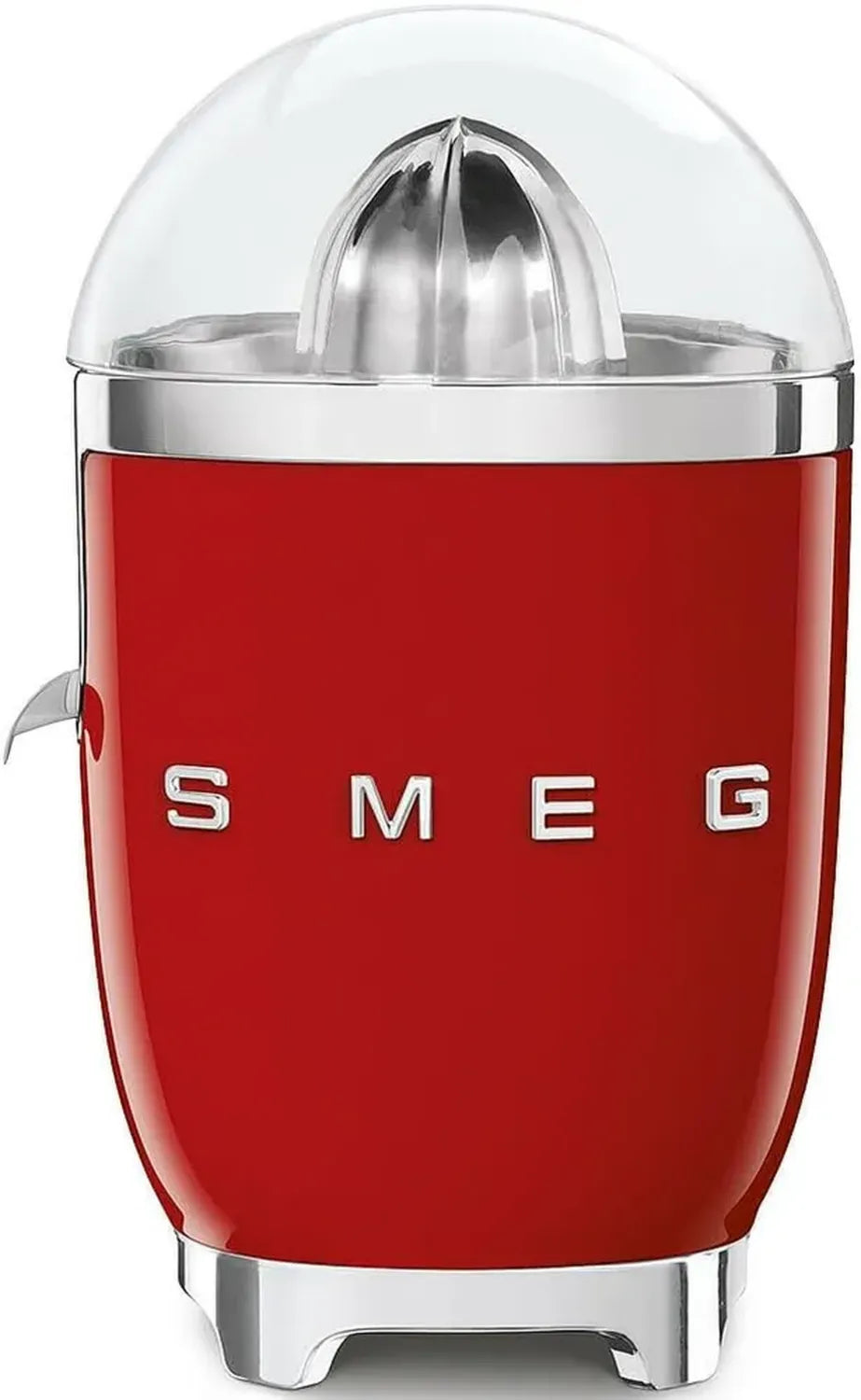 Smeg Presse-Agrumes Électrique 70W, Design Rouge, Bec Anti-goutte, Cône Universel, Base Stable