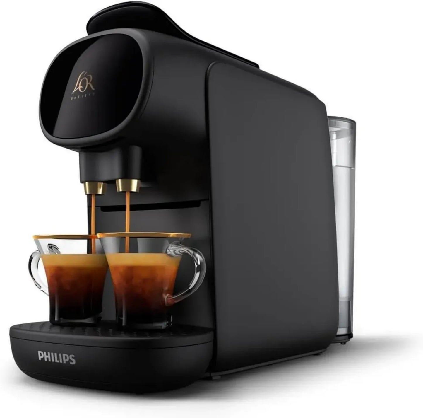 Machine à Café à Capsules L'OR Barista - Double Dose, 19 Bars, Compatible Nespresso, Détection de Capsule, Plateau Réglable, Noir Piano